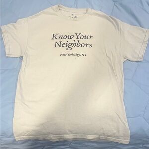 100% cotton Know Your Neighbors beige T-Shirt